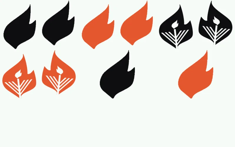 Les trente gabarits testés, réduits à trois traitements de la flamme