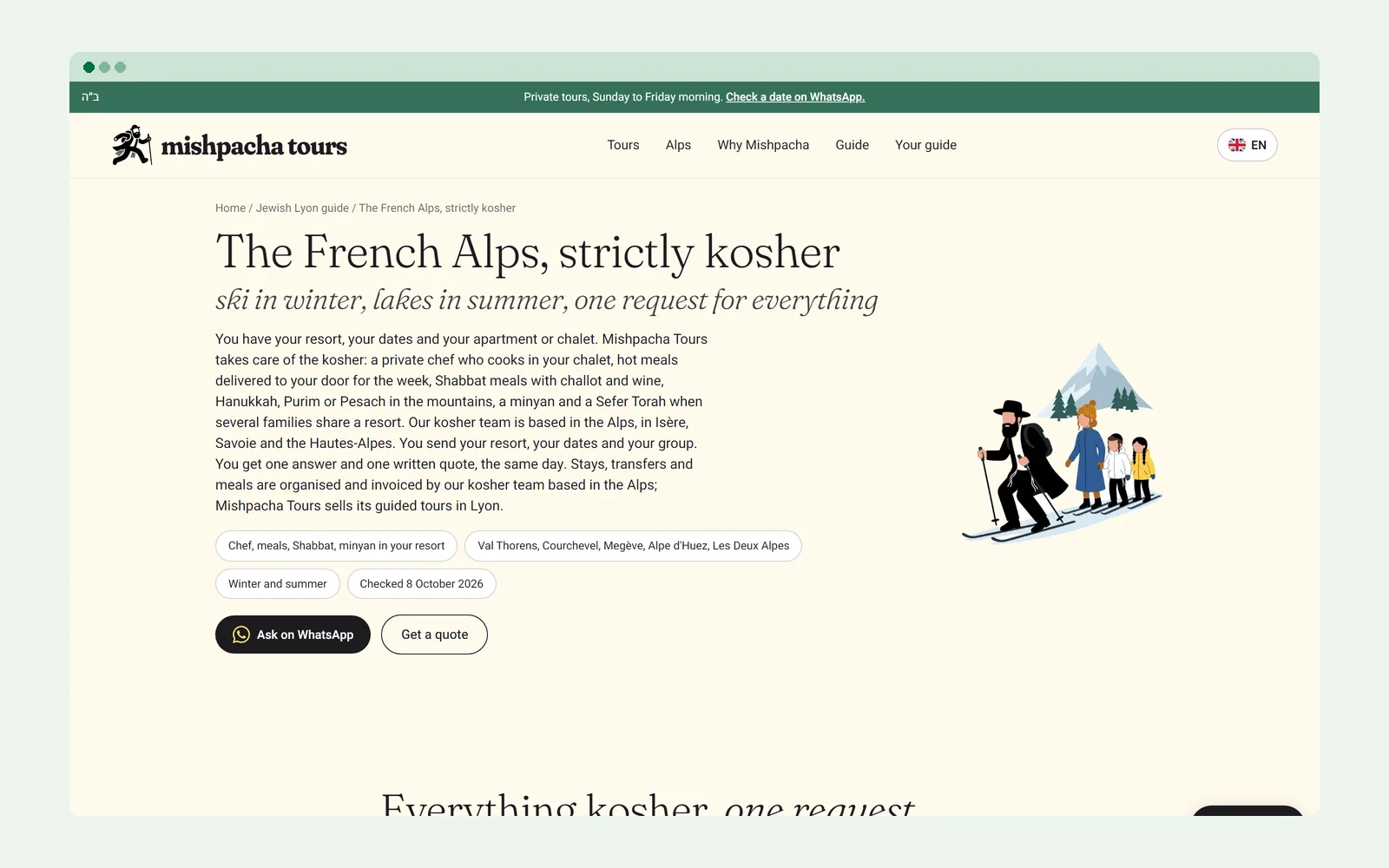Mishpacha Tours : la page des Alpes, strictement casher