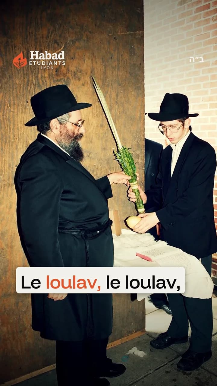 Le micro-trottoir de Soukkot : un rabbin et un étudiant avec le loulav